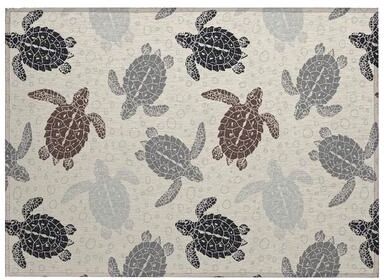 Addison Rugs Indoor/ Outdoor Surfside Turtle Washable Rug New