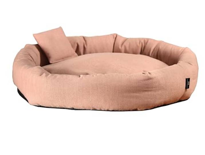Rohrschneider Kuschelinsel für Hunde und Katzen, Recyceltes Material aus PET-Flaschen, Herausnehmbares Innenkissen, Abnehmbarer Bezug, Grau oder Rosa, versch. Größen (Rosa, M: 68x18cm)