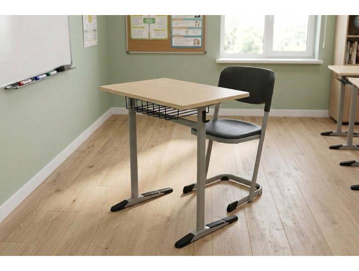 JVmoebel Essgruppe Praktischer Schulset Robuster Klassentisch Designer Einsitzer 2tlg, (2-tlg), Made in Europa