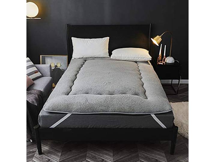 TVANTRUXIS Japanische Futon-Matratze aus Polyester Kamelgrau, 90 x 200–200 x 220 cm, for Zuhause, Schlafsaal, Camping: Klappmatte(Gray,180*200cm)