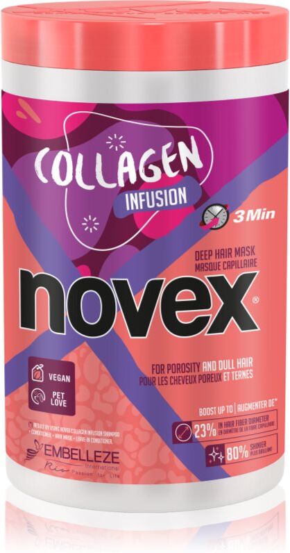 Novex Collagen Infusion masque fortifiant pour cheveux faibles et abîmés et anti-pointes fourchues 400 g