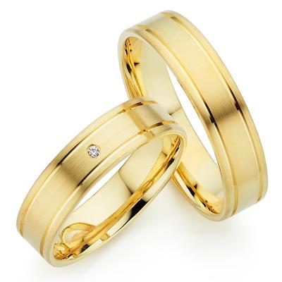 Trauring PHÖNIX "Schmuck Partnerring Ehering Verlobungsring Freundschaftsring" Gr. 65, gelbgoldfarben, Fingerringe, Damen, 65, ohne Brillant, Silber 925 (Sterlingsilber), 5mm, Trauring, Made in Germany - wahlweise mit oder ohne Brillant