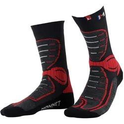 Monnet, Unisex, Sportsocken, Energy Nordic socks (37 - 38), Rot, Schwarz
