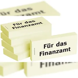 1301010119 Haftnotizen "Für das Finanzamt " - 75 x 35 mm, 5x 100 Blatt
