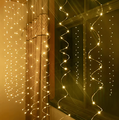 Inspire Curations 3M X 2M Waterproof Curtain Fairy Lights warm White remote Control 3m X 2m usb
