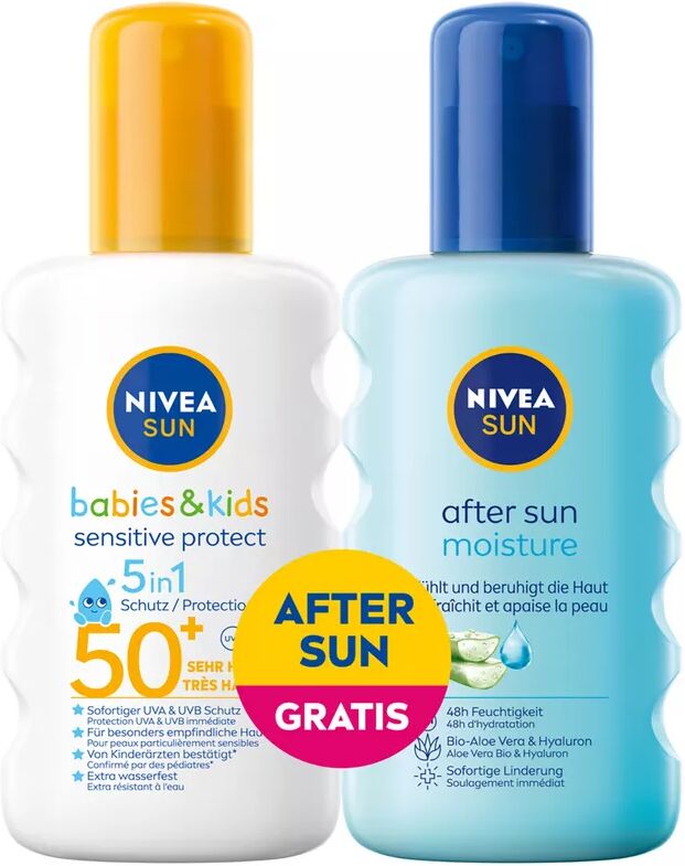 NIVEA SUN - Mixpack Kids Sensitive Spray LSF 50 + After Sun Spray, Set