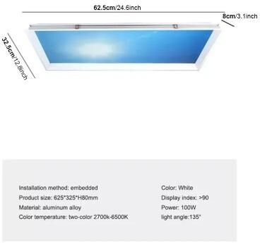 Uplift Picks Blue Sky LED Ceiling Light Natural Lighting Panel Lamp 32.5x62.5cm 110 260 V remote Contol