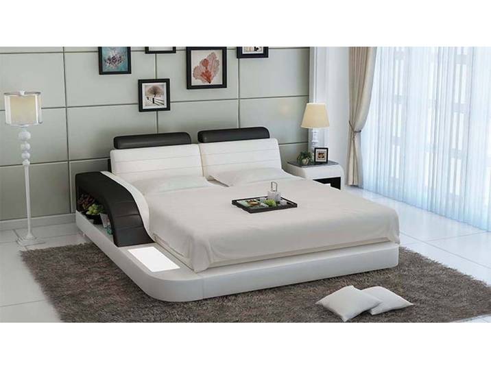 Xlmoebel, Wasserbett Luxus Doppelbett mit Lederpolsterung und integriertem Wasserbett, (Wasserbett), Hergestellt in Europa