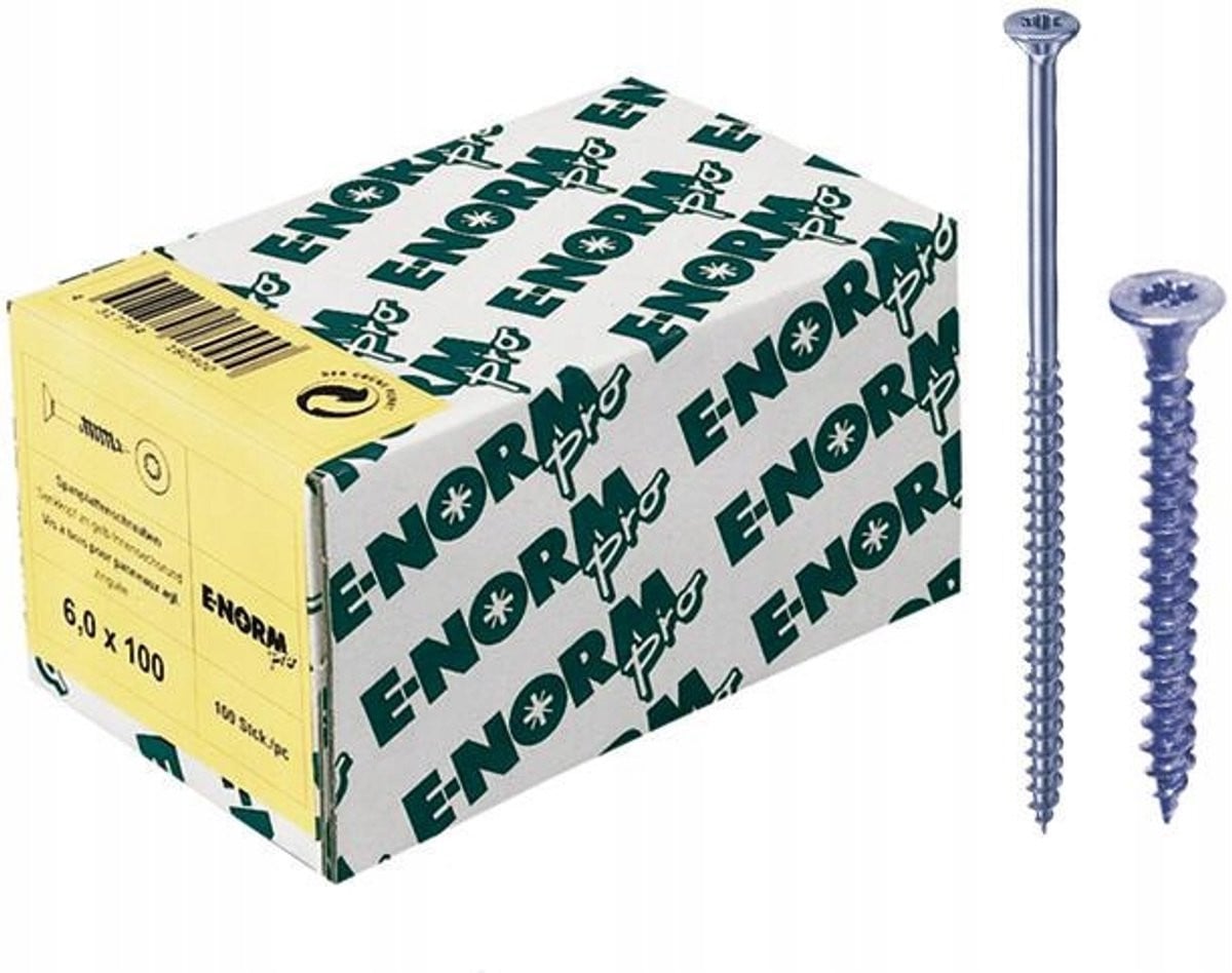 E-NORMpro SPS spaanplaatschroeven SeKo blauw verzinkt TG ISR 4,0x 50/30 HP, 500 stuks