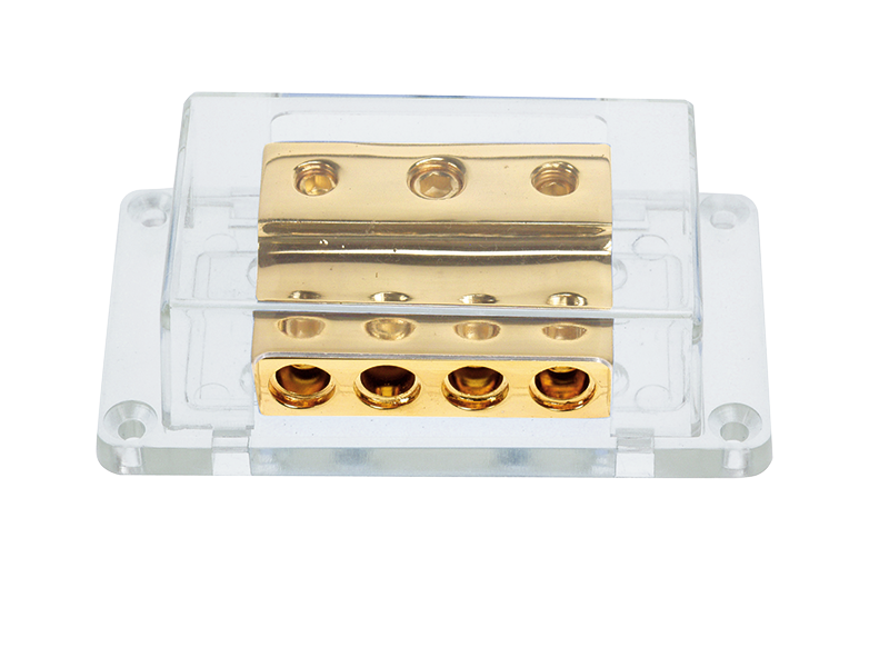 ACV Verteilerblock (gold) 1 x 50 mm² + 2 x 20 mm² 4 x 20 mm²