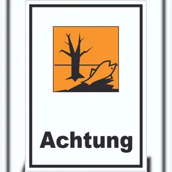 HB-Druck Aufkleber Gefahrensymbol Umweltgefährlich Achtung A3 (297x420mm)