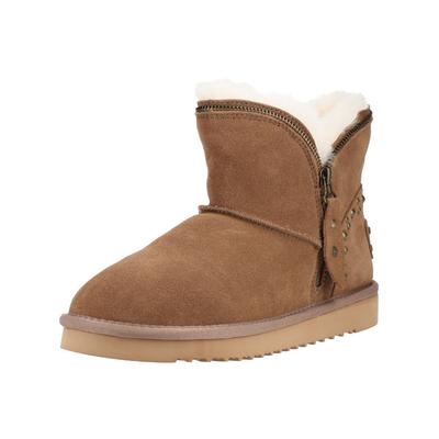 Stiefelette MUSTANG SHOES "Mustang Shoes Stiefelette Veloursleder", Damen, Gr. 42, mud, Veloursleder, Schuhe Stiefelette