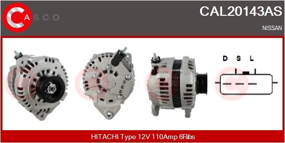 Casco Generator Cal20143as Für Nissan Renault