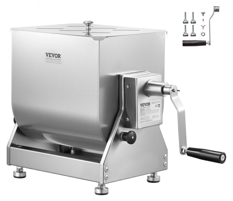 Selius Handmatige Vleesmenger 20 L - Roestvrij Staal - 13,6 kg Capaciteit
