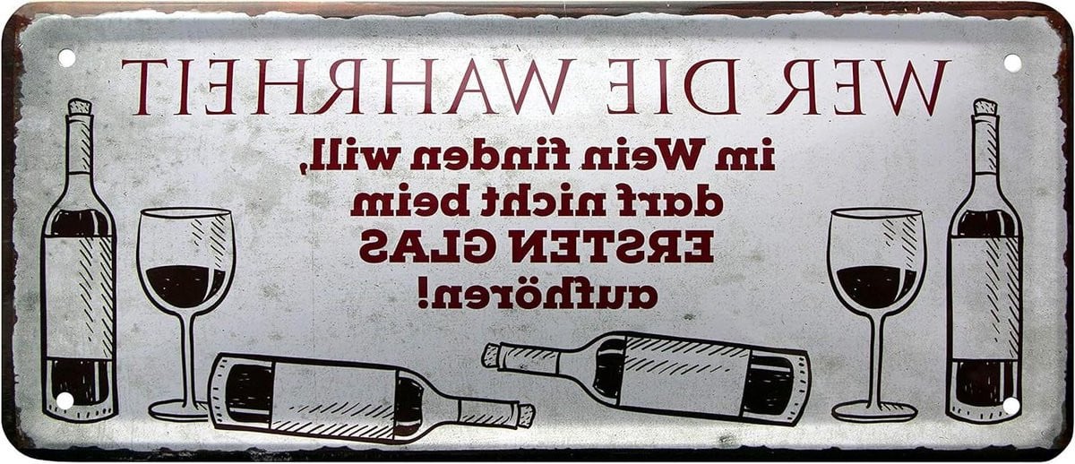 Decoratief Metalen Bord met Typografie - Meerkleurige Wanddecoratie - 28 x 12 cm