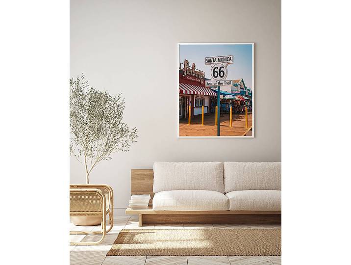 Bild Santa Monica Pier Buche Massiv, lackiert Acrylglas Multicolor 52 x 62cm
