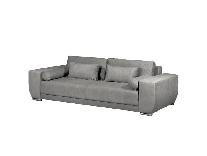 Bigsofa mit Schlaffunktion Grau Samt Cloe 263 x 80 x 107cm mit Schlaffunktion Modern