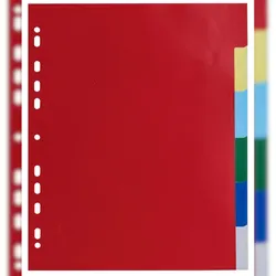 Exacompta 83H 100x Register aus PP 120μ mit 6 Positionen, für Format DIN A4 Maxi - Farben sortiert