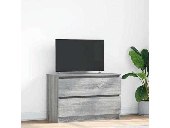 Meuble TV sonoma gris 80x35x54 cm bois d'ingénierie banc tv meuble hifi centre de divertissement buffet tv 861792