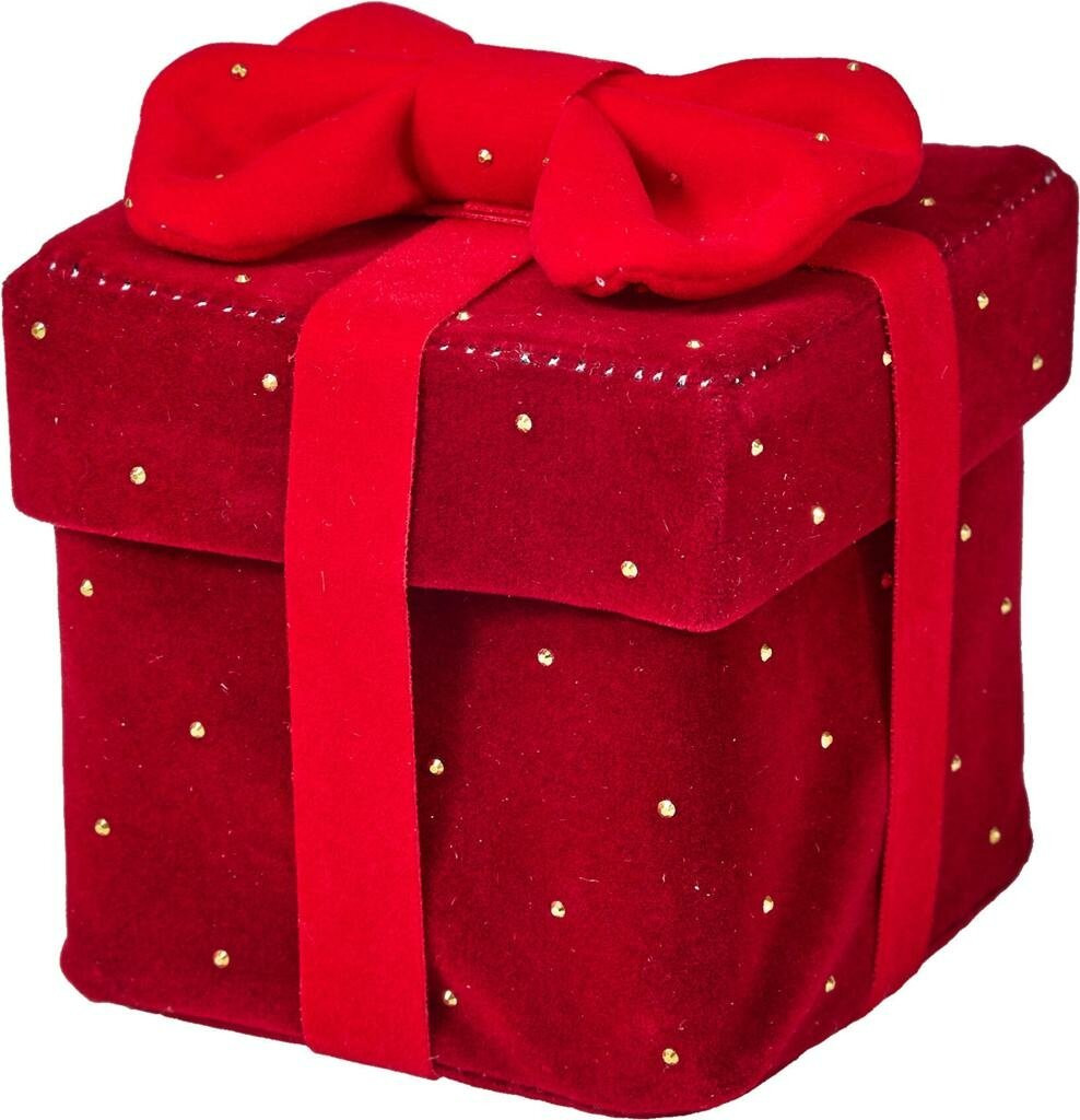 Rode kersttafeldecoratie van textiel met vierkante vorm