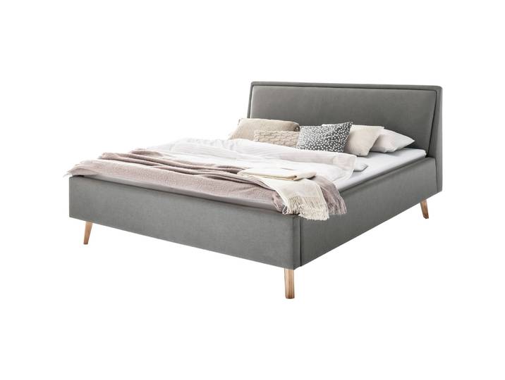 Bett Simas Hellgrau Bezug Stoff 180 x 200 cm - Bett