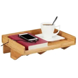 relaxdays Bettablage Bambus 33 x 24 cm braun