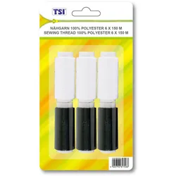 TSI Nähgarn-Set, 0,80 mm x 150 m schwarz/weiß