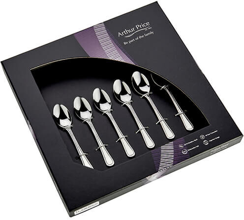 Arthur Price Classic Bead Set of 6 Coffee Spoons