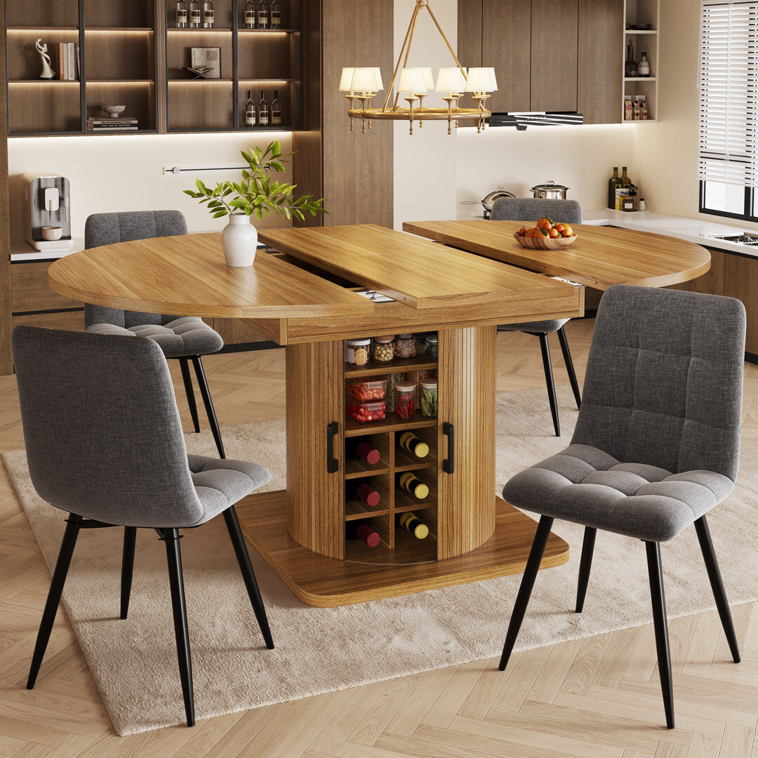 Brayden Studio 158 cm Extendable Dining Table brown
