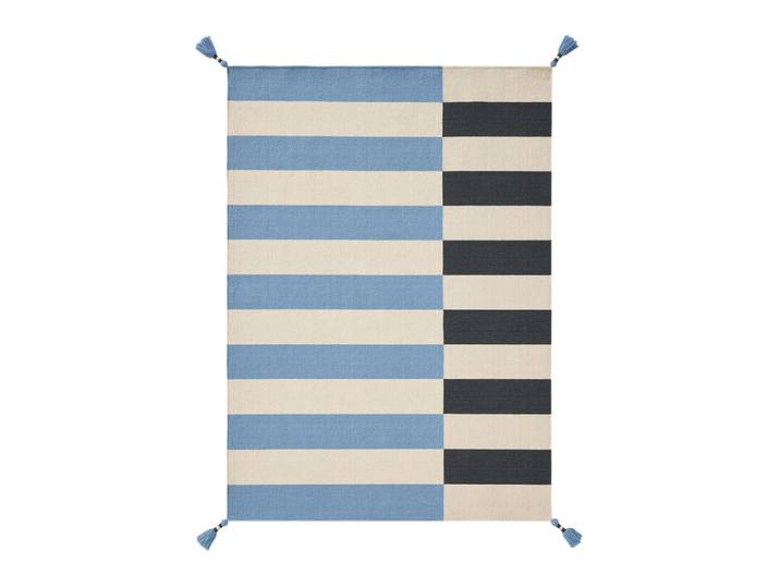 benuta Kinderteppich Janou Blau 160/230 cm, Textil, Gestreift, Rechteckig, 160x230 cm, für Fußbodenheizung geeignet, Teppiche & Böden, Teppich, Kinderteppich