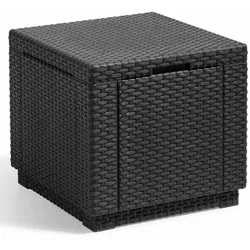 Keter Hocker mit Stauraum Cube Graphitgrau 213816