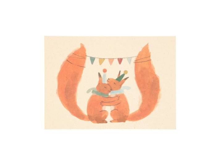 Kaart, eekhoorntjes vieren feest