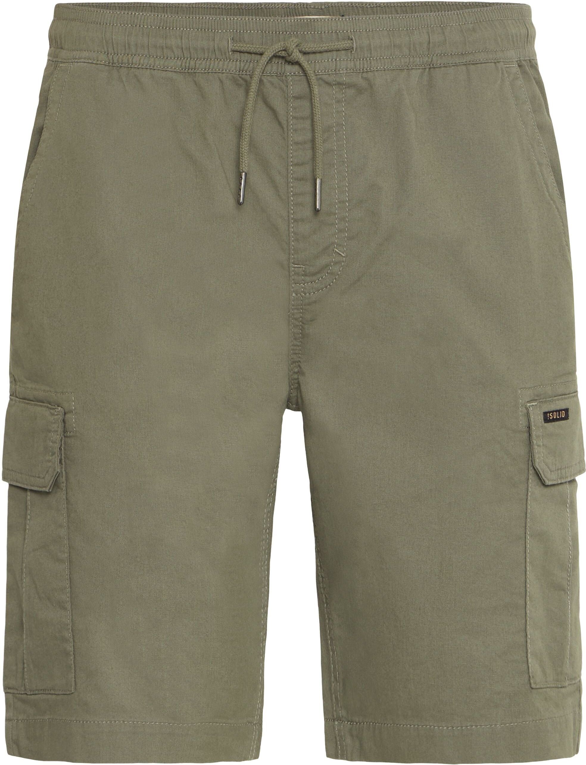 !solid Cargoshorts SOLID "Cargoshorts SDKalles", Herren, Gr. XL, N-Gr, grün (dusty olive), Obermaterial: 98% Baumwolle CO. 2% Elasthan EL., Hosen