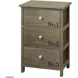 HTI-Living, Kommode + Sideboard, Kommode Melia 3 Schubladen Numbers Sonoma (40 x 29 x 58 cm)