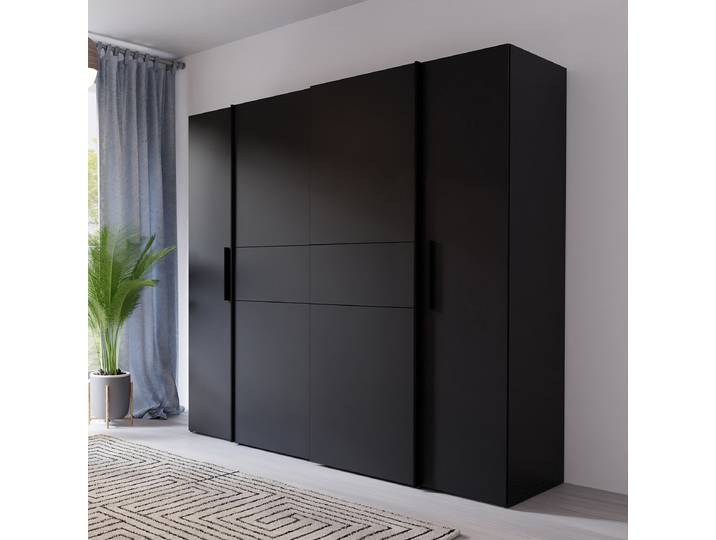 Kombischrank Claris 200 x 191 x 61cm Schwarz/Schwarz