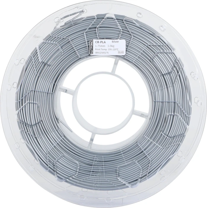 Creality CR PLA Filament Silber, 3D-Filament (1 kg, 1,75 mm, auf Rolle)