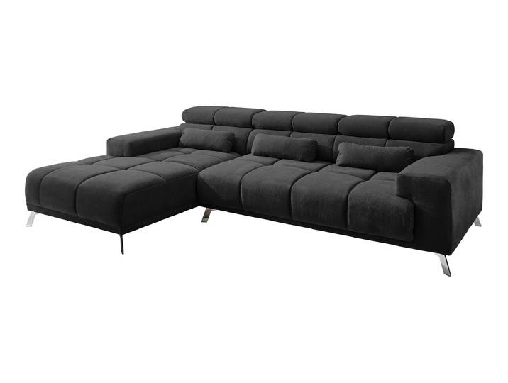 Ecksofa schwarz elektrisch ausfahrbar 285 cm - OT links - SPEED