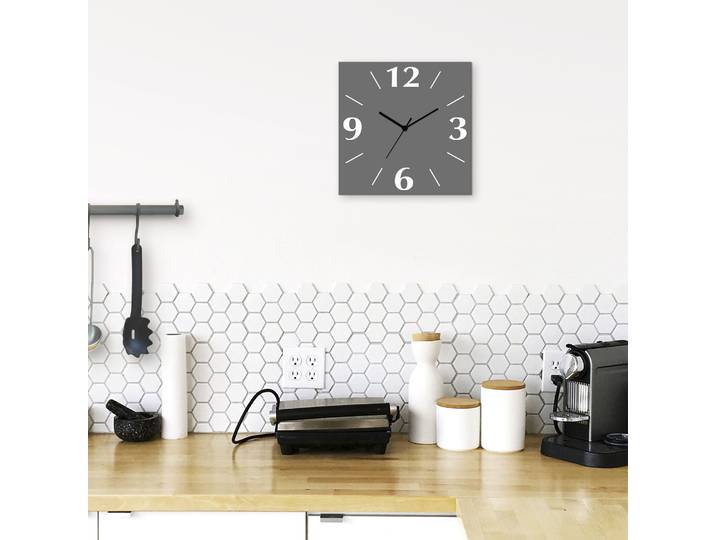 Wanduhr ARTLAND Uni Trendfarben , grau, B:30cm H:30cm T:0,3cm, Wanduhren, Wanduhr, wahlweise mit Quarz- oder Funkuhrwerk, lautlos ohne Tickgeräusche