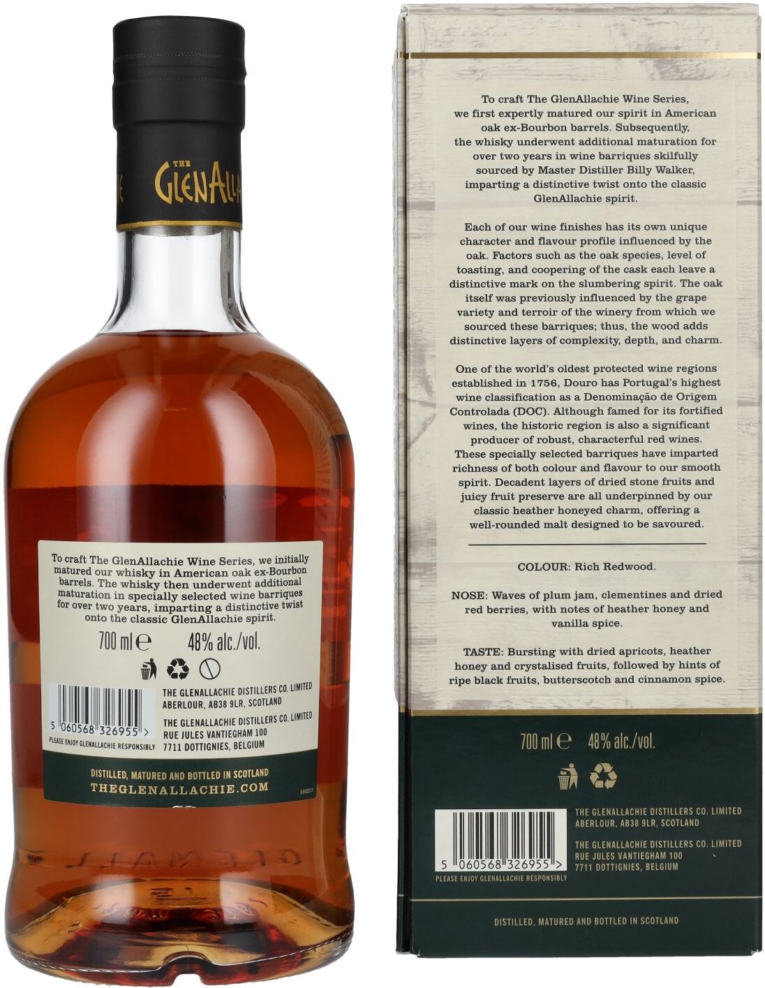 The GlenAllachie 9 Years Old DOURO VALLEY WINE CASK FINISH Limited Edition 48% Vol. 0,7l in Geschenkbox