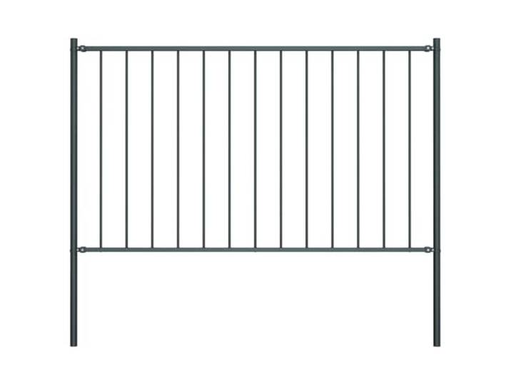 vidaXL Panneau de Clôture et Poteaux Clôture de Jardin Exterieur Arrière-cour Résistance aux Intempéries Acier Enduit de Poudre 1\,7x1\,25 m Anthracite