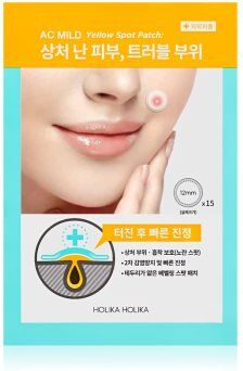 Holika Holika AC Mild Yellow Spot patches para pele problemática contra manchas amarelas 15 un.. AC Mild Yellow Spot