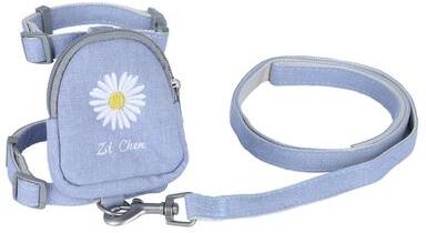 United Adjustable Cat Traction Rope Backpack Harness With Snack Pouch blue s