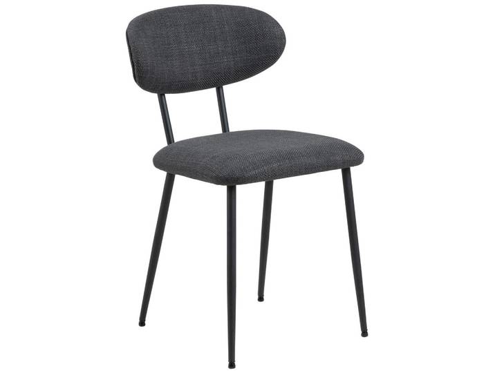 P & B Stuhl, Dunkelgrau, rund, 43.5x78.5x53 cm, Esszimmer, Stühle, Polsterstühle