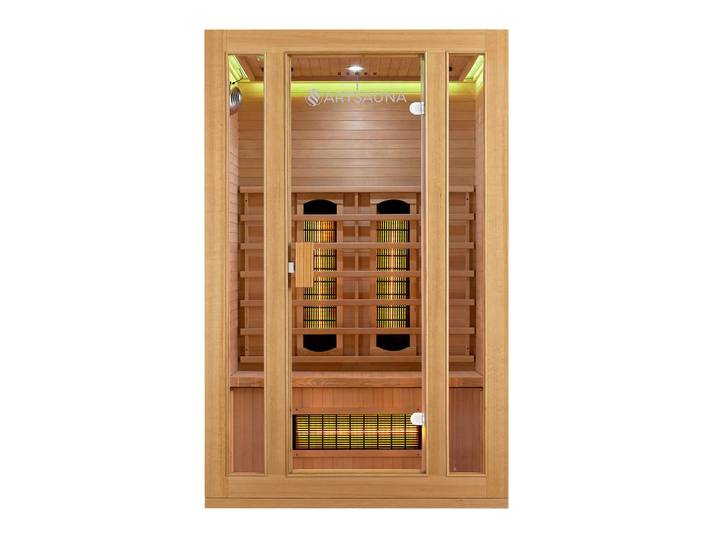 Artsauna Infrarotkabine Nyborg S120V mit Vollspektrum-, Flächenstrahler & Hemlockholz, Naturfarben, Holz, 120x190x105 cm, Freizeit & Co, Wellness & Gesundheit, Infrarotkabinen