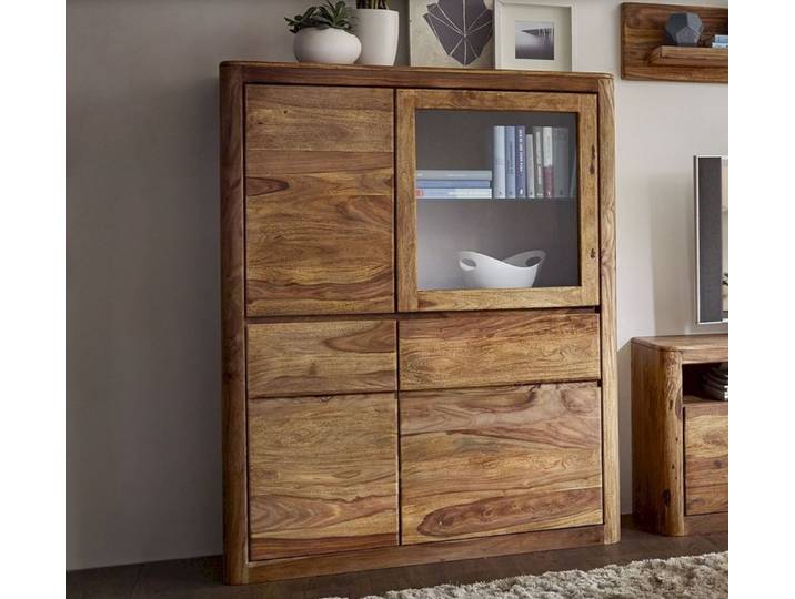 Highboard 109x145cm 'Indian Sunset' Sheesham