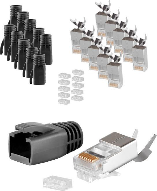 S-CONN 72067-10S RJ-45 aansluiting Zwart Wit