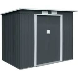 HATTORO P100 Metall Gerätehaus Geräteschuppen Garten Schuppen Gartenhaus Grau