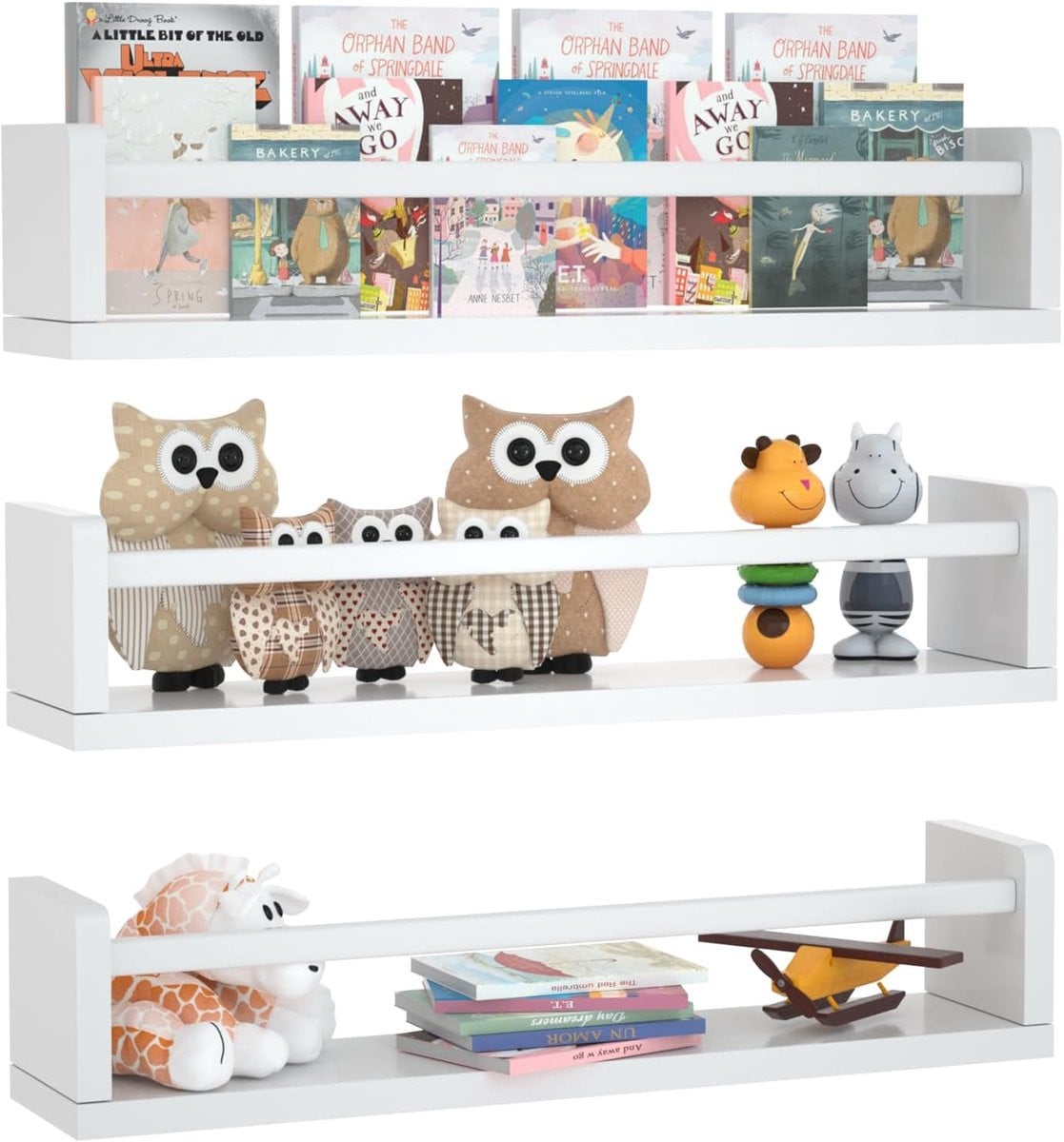 Multifunctionele Zwevende Houten Wandplank voor Kinderkamer, Keuken of Badkamer