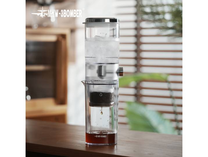 MHW-3BOMBER Cafetière à café glacé 400 ml, Infuseur à froid portable, Carafe à café en verre, Outils de camping estivaux