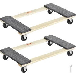 VEVOR Möbelwagen, Möbelwagen, 4 Räder, tragbare bewegliche Rollen, robust, ineinandergreifend, klein, flach, für schwere Möbel, 2 Stück, 40,6 x 27,9 cm, 227,8 kg Kapazität, schwarz